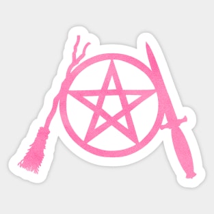 Pink Pent, Besom & Blade Sticker